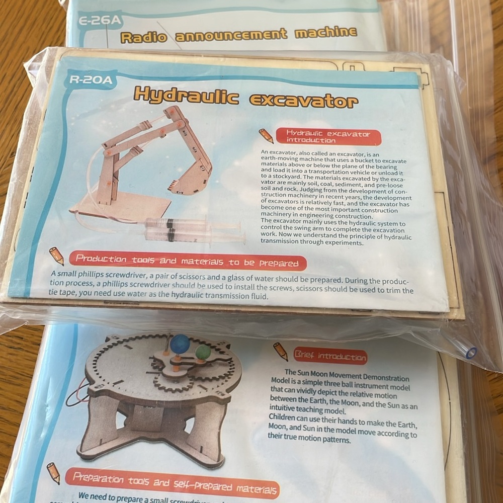 3 Set STEM Science Kits for Kids Ages 8-12 NEW Hydraulic Excavator, Heliometer…